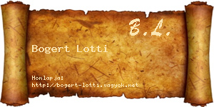 Bogert Lotti névjegykártya